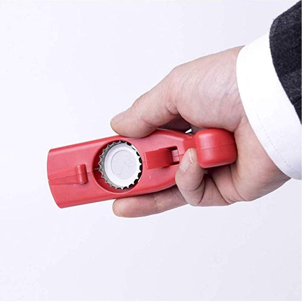 Cap Gun Beer Bottle Opener Launcher Shooter, Wisfun Creative Cap Gun Launcher Shooter Bottle Opener for Home Bar Party Drinking Game Interesting - Shoots Over 5 Meters (2 Pack, Red and Grey)