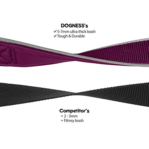 DOGNESS Classic Double Handle Dog Leash, Dual Handle for Traffic Control, Heavy Duty Soft Padded Reflective Nylon, for Walking Training Small Medium Large Dogs, Matching Collar Harness Sold Separately - Thumbnail 4