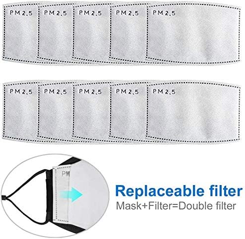 Flanhiri 10pcs PM2.5 Activated Carbon Filter Replaceable Anti Haze Filter Paper for Mask