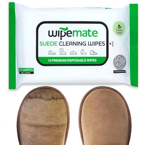 WIPEMATE PREMIUM SUEDE CLEANER WIPES, QUICK WIPES FOR HOME OR TRAVEL, REMOVES DIRT, GRIME & STAINS, CLEANING WIPES FOR SUEDE SHOES, BOOTS, BAGS, ETC. – 30 COUNT