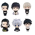 Puruuige 6pcs Okkotsu Yuta/Inumaki Toge/Fushiguro Megumi/Geto Suguru Figures Anime Q Version Okkotsu Yuta Figurine 3.93'' Look Up Pose Model Statue PVC Cute Cake Topper Decoration