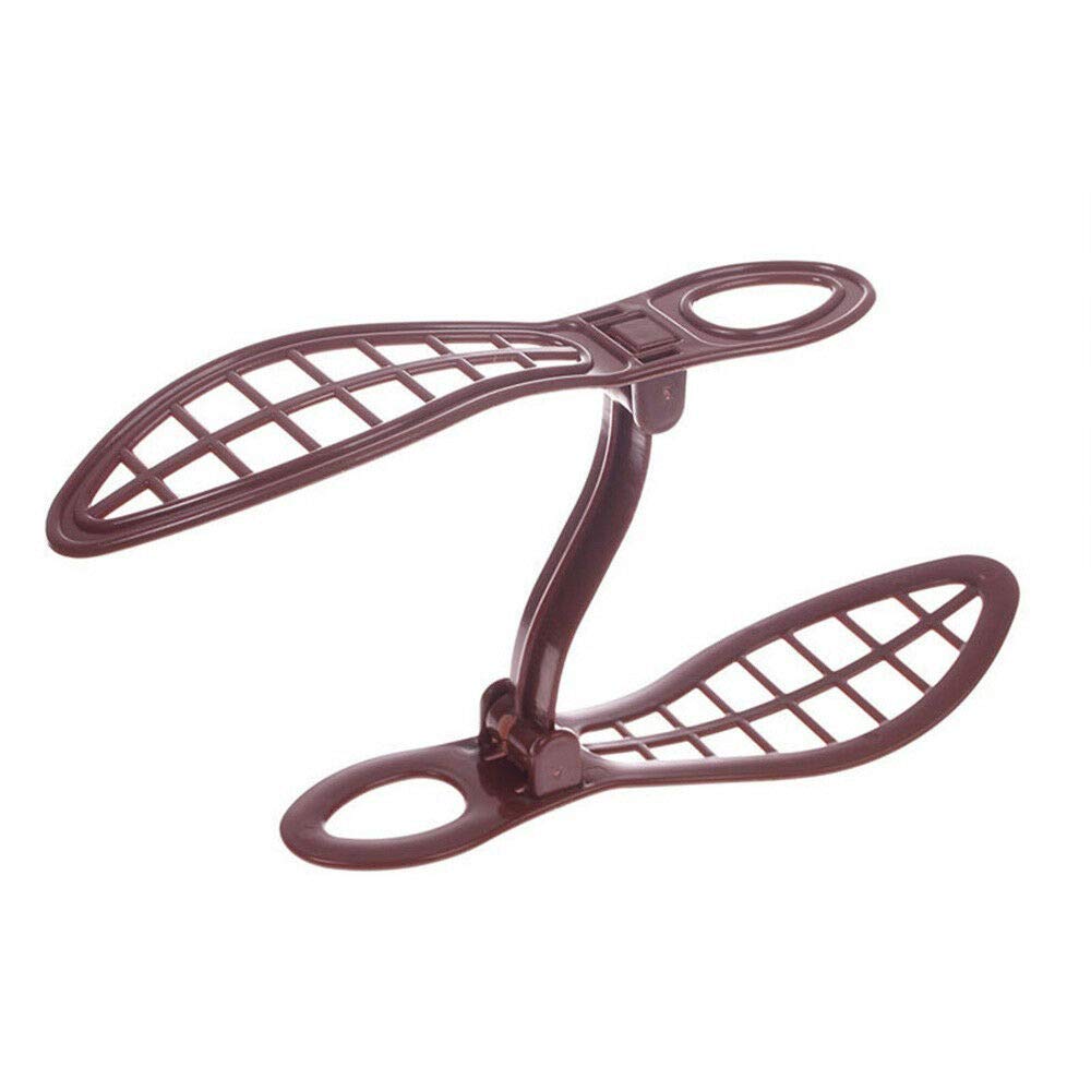 MOPOLIS Adjustable Mini Shoe Rack Double Shoe Slots Organizer Plastic Holder Stand | Color - Brown