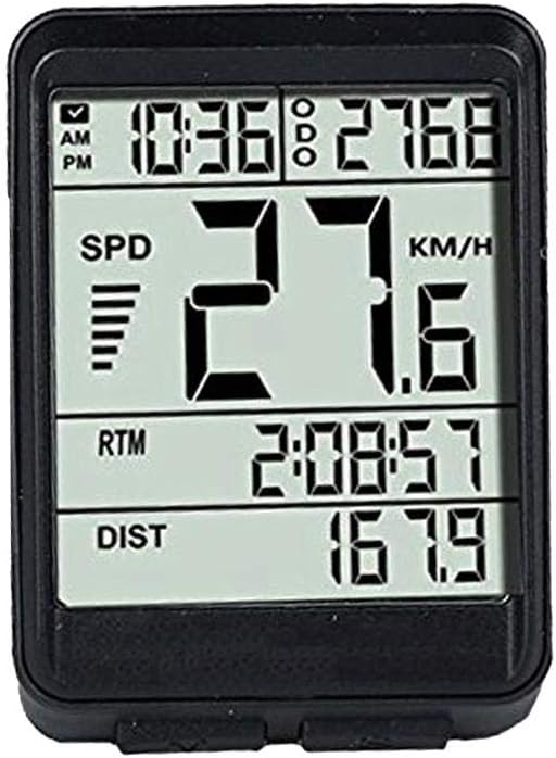 Febelle Bicycle Wireless Odometer LCD Code Table Mountain Bike Backlight Speedometer