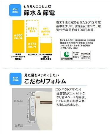 Amazon Lixil 温水洗浄便座 シャワートイレ Rkシリーズ オフホワイト Cw Rk10a Bn8 Lixil 温水洗浄便座