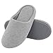 ULTRAIDEAS Women's Comfort Knitted Cotton Slippers Washable Flat Closed Toe Ultra Lightweight Indoor Shoes with Non-Slip Sole (Large / 9-10 B(M) US, Beige)