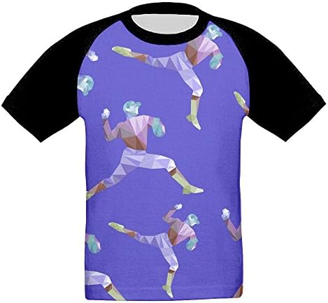 UGhz Shirt Baseball Pitcher Child's Novelty Crew Neck Short Sleeve Raglan Shirt