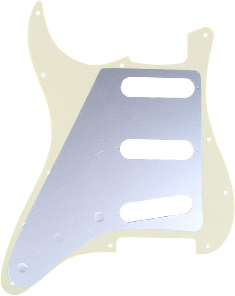 Musiclily Pro 11-Hole 60s 64 Vintage Style Strat SSS Pickguard for American Stratocaster Guitar 3Ply Cream - Image 3