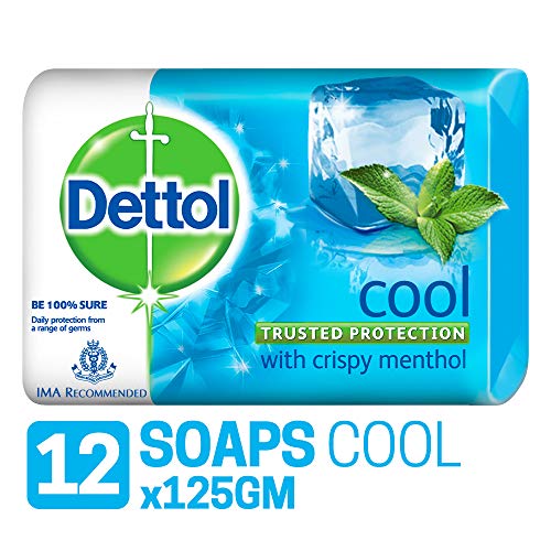 Dettol Cool Germ Protection Bathing Soap bar, 125gm, Pack of 12 Dettol Cool Germ Protection Bathing Soap bar, 125gm, Pack of 12