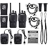 Nineaccy Walkie Talkies Rechargeable Walkie Talkie Long Range 2 way radio Set Walky Talky with Earpieces Handheld Transceiver with LED Light for Adults- (2 Pcs)