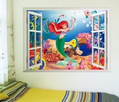 Amazon ウォールステッカー 窓からアリエル 女の子の子供部屋に最適 並行輸入品 ウォールステッカー オンライン通販