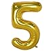 40 Inch Digit Helium Foil Birthday Party Balloons (Number 5G, 40 Inch)