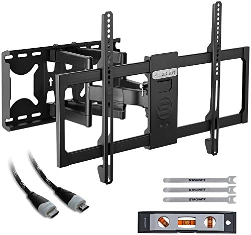 TV Wall Mount Bracket Tilt Swivel for 32-70 Inch LED LCD Flat Screen TVs with HDMI Cable Max Load 60 KG VESA Size 600 x 400 mm by Stagiant