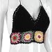 DOINSHOP Women Top Cami Tank Crochet Bralette Knit Beach Lace Bra (Black)
