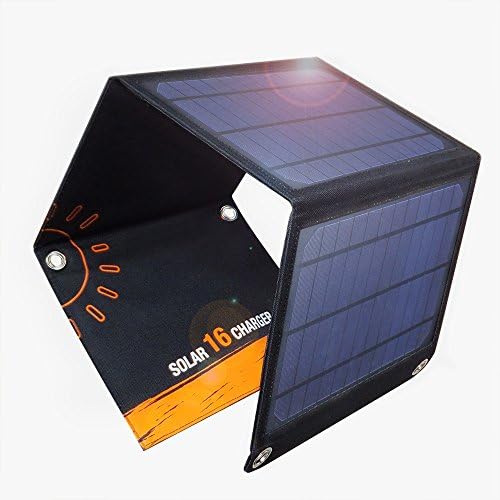 HIYILL 16W 5V Dual USB Solar Charger, Foldable PowerPort Solar for iPhone 7/6s/Plus, iPad Pro/Air 2/mini, Galaxy S7/S6/Edge/Plus, Note 5/4, LG, Nexus, HTC and More