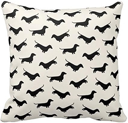 Dachshund Weiner Dog Pattern In Black Throw Pillow Cover Amazon