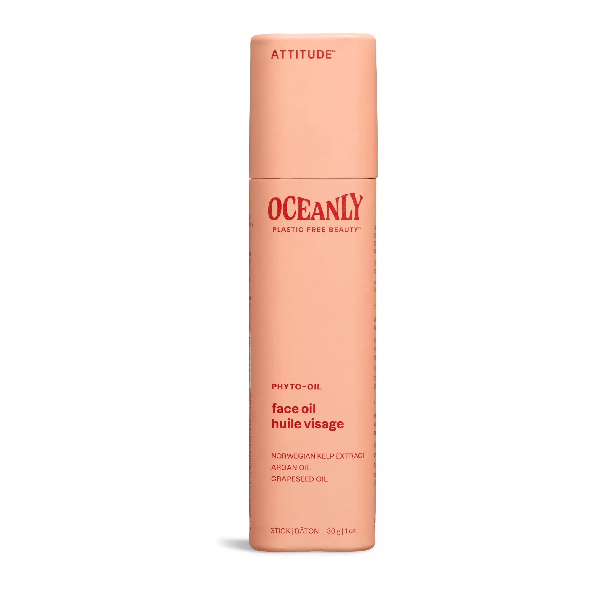 ATTITUDE Oceanly Face Oil Stick, EWG Verified, Plastic-free, Plant and Mineral-Based Ingredients, Vegan Skin Care Products, PHYTO OIL, Unscented, 30 grams