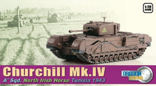 Dragon Models Churchill Mk. IV, A Squadron North Irish Horse Military Land Vehicle, Tunisia 1943, Scale 1/72