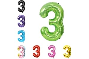 YPSELECTED 40 Inch Large Foil Helium Number Balloon Birthday Wedding Party 0-9 (Green, 3)