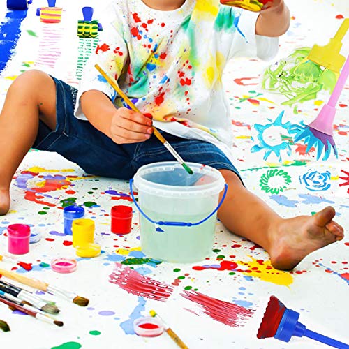 Early Learning Kids Paint Set,42pcs Sponge Painting Brushes Kit Sponge Drawing Paint Tools for Toddler with Painting Smock Apron