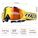 NENKI Motocross Goggles NK-1019 Mx ATV Off Road Dirt Bike Goggles For Unisex Adult (Techline Yellow,Iridium Red Lens)
