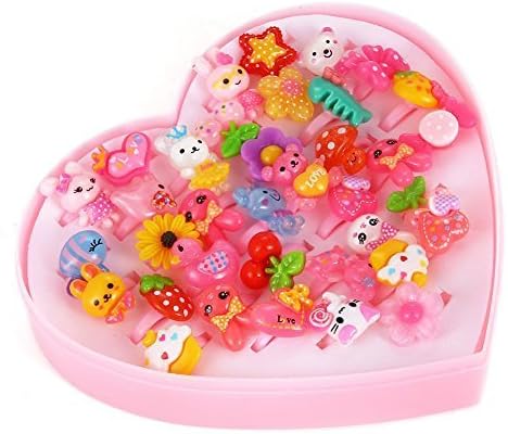 GoaPly Little Girls Princess Jewelry Rings Value Set for Kids Birthday Party Supplies, Pack of 36Pcs