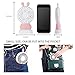 Mini Fan,Personal Portable Rechargeable Handheld Fan with Color LED light 2 Adjustable Speeds Standing Base for House Travel Camping and Children Gifts - Pink Rabbit