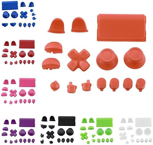Replacement Buttons Custom Mold Kit For PS4 For Playstation 4 Controller Solid Color Plastic Gamepads Spare Parts(Color:green)