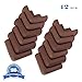 Elf Star 12 Pcs Extra Thick Premium High Density Furniture Table Edge & Corner Guard Baby Proofing Bumper Protector - Jumbo Size Value Pack Brown