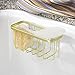 InterDesign Gia Suction Kitchen Sink Caddy, Sponge Holder for Kitchen Accessories - Gold/Brass