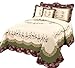 MODERN HEIRLOOM Brooke, Queen Bedspread, Cream/Burgundy/Green