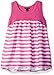 Nautica Big Girls' Knit Racerback Tank Top Shirt with Striped Chiffon Body, Medium Pink, 8