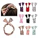 Carede Twist Bow Wire Headbands Head Wrap Fashion Bowknot Polka Dot Lattice Floral Printed Rabbit ear Wire Hairbands Hair Holder Hair Accessory for Women and Girls,Pack of 9