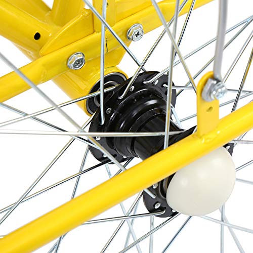 Ridgeyard 26'' 7-Speed Adult Tricycle 3 Wheeled Cruise Trike Bike Adult Trikes with Shopping Basket(Yellow)