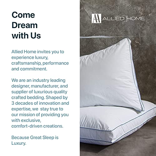 Allied Essentials Sleeping Pillows 2" Gusseted Hotel Pillow, with PCM Technology, 250TC Cotton