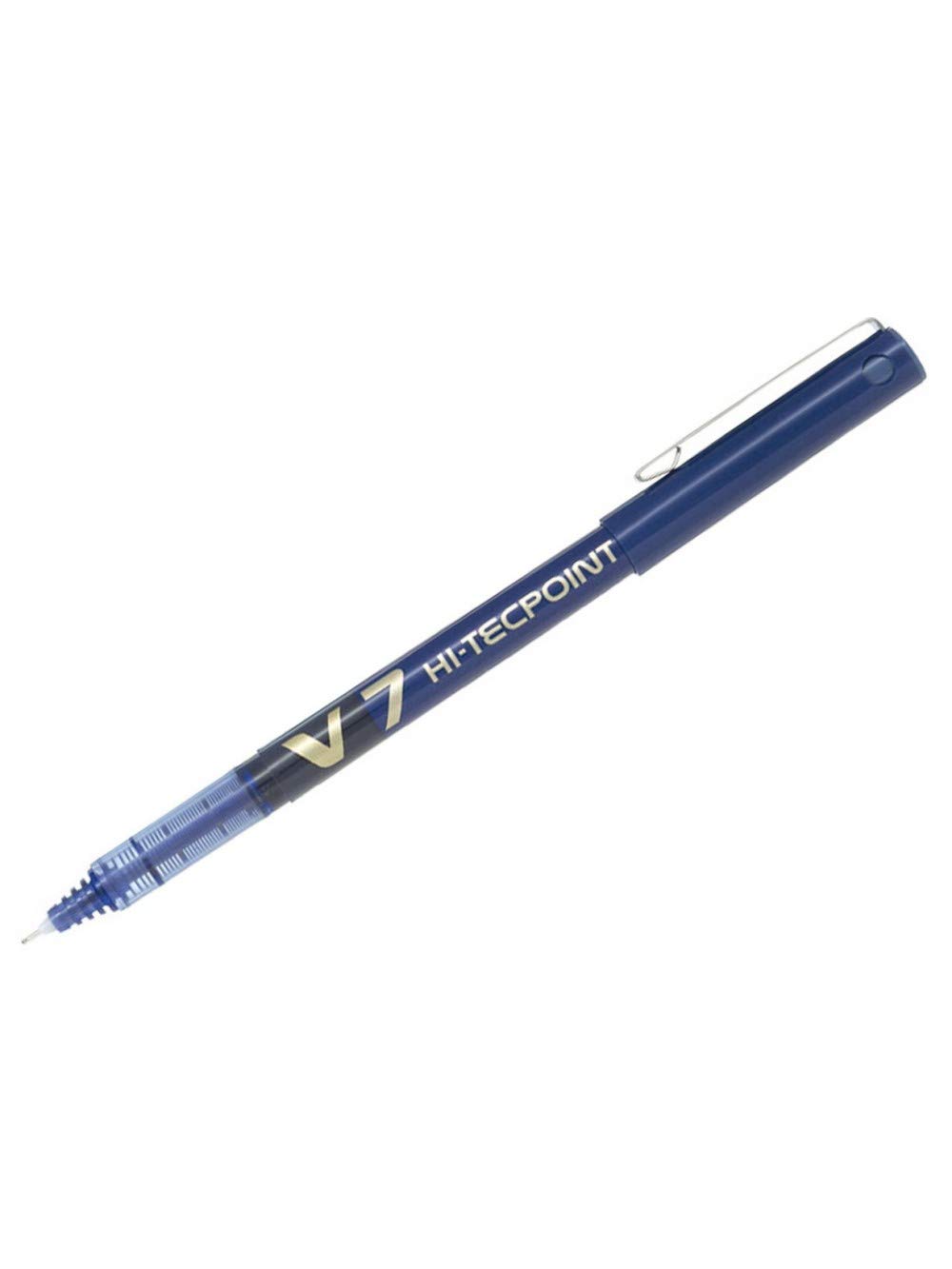Pilot V7 Hi-Tecpoint Rollerball Pen, 0.7 mm Tip - Blue, Box of 12