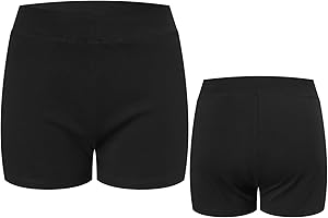Yderobe Dance Shorts for Girls,Cotton Athletic Biker Shorts Kids Black for Ballet Gymnastics Workout Volleyball Running