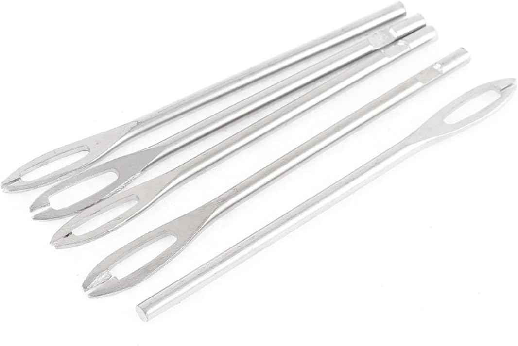 sourcing map T Handle Plug Insertion Tool Tire Repair Replacement Needles 5pcs, Silver Tone