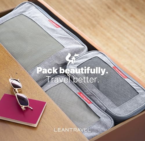 LeanTravel Compression Packing Cubes Travel Luggage Organizers with (3)