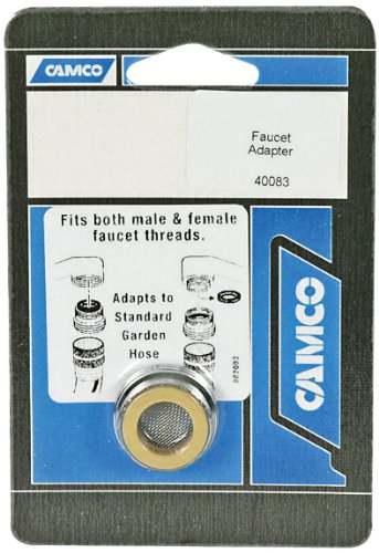 Camco Faucet Adapter | Connect a Standard Garden Hose to a Faucet | Great for RVs, Campers, and More | Fits Both 15/16-27 Male and 55/64-27 Female Faucet Threads | (40083)