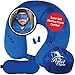 Premium Travel Neck Pillow (Blue) Ideal for Women, Children, Super Soft Memory Foam with Washable Cover