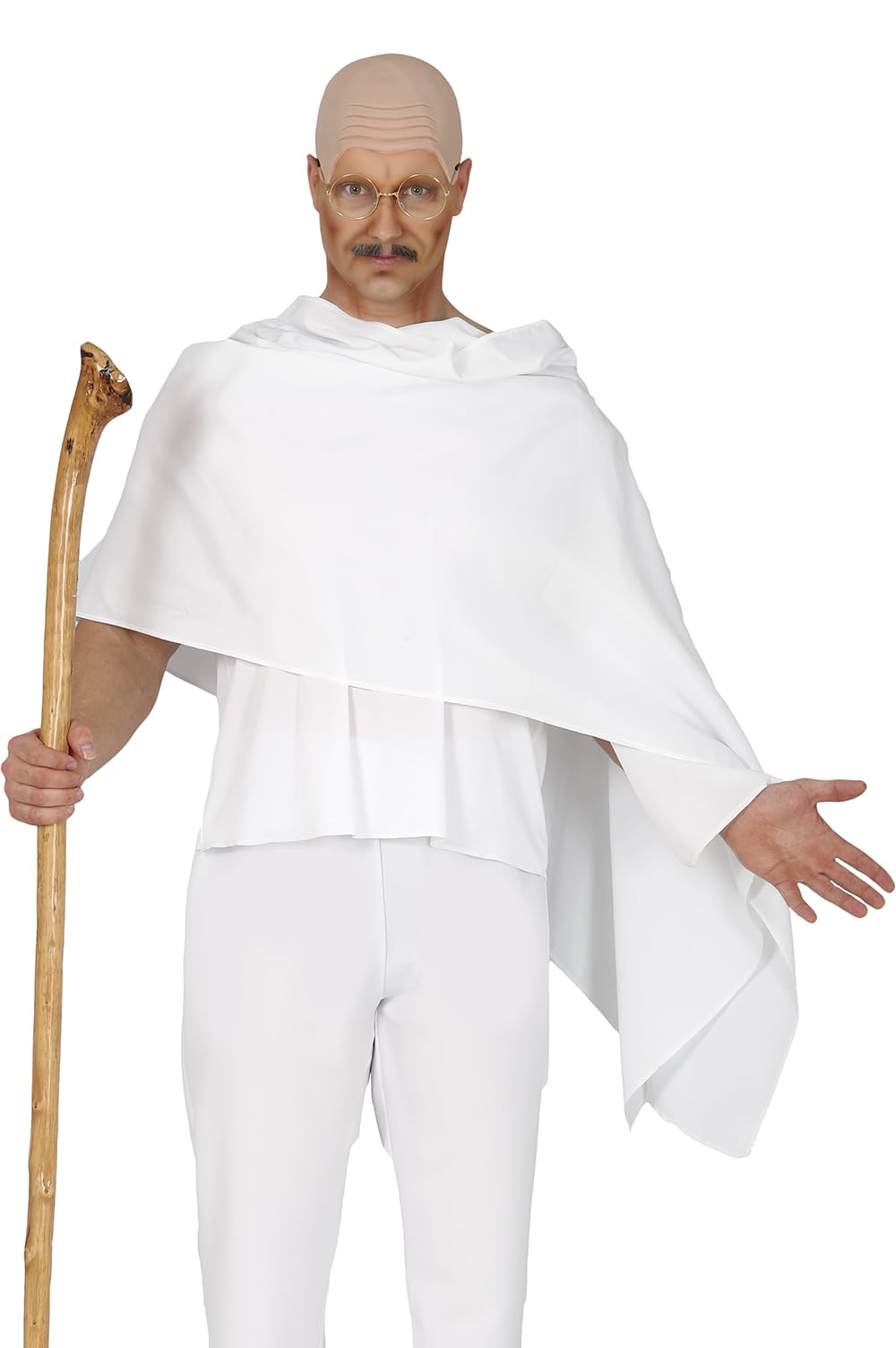 FIESTAS GUIRCA | Natural Latex Bald Cap (One Size) - Prosthetic for Monk, Friar or Priest Costume - Unisex Accessory for Fancy Dress Parties and Religious Events - Adult - Natural