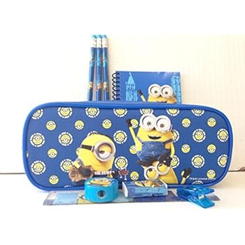 It's Good to Be a Minions Stationery Set with Pencil Case/pouch/holder-blue