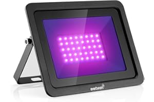 Everbeam 365nm 50W UV LED Black Light - High Performance LED Bulbs, IP66 Waterproof - Ultraviolet Flood Lighting for Aquarium, Indoor or Outdoor Parties, Stage - Party Supplies, Halloween Decorations