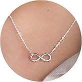 GUOKE Silver Necklace for Women, 14K White Gold Plated Dainty Infinity Bead Star of David Starfish Sun Hummingbird Butterfly Flower Palm Tree Plane Sunflower Pendant Necklaces Simple Jewelry