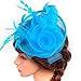 Lanzom Women Chic Fascinator Hat Cocktail Wedding Party Church Headband Headwear (Blue)