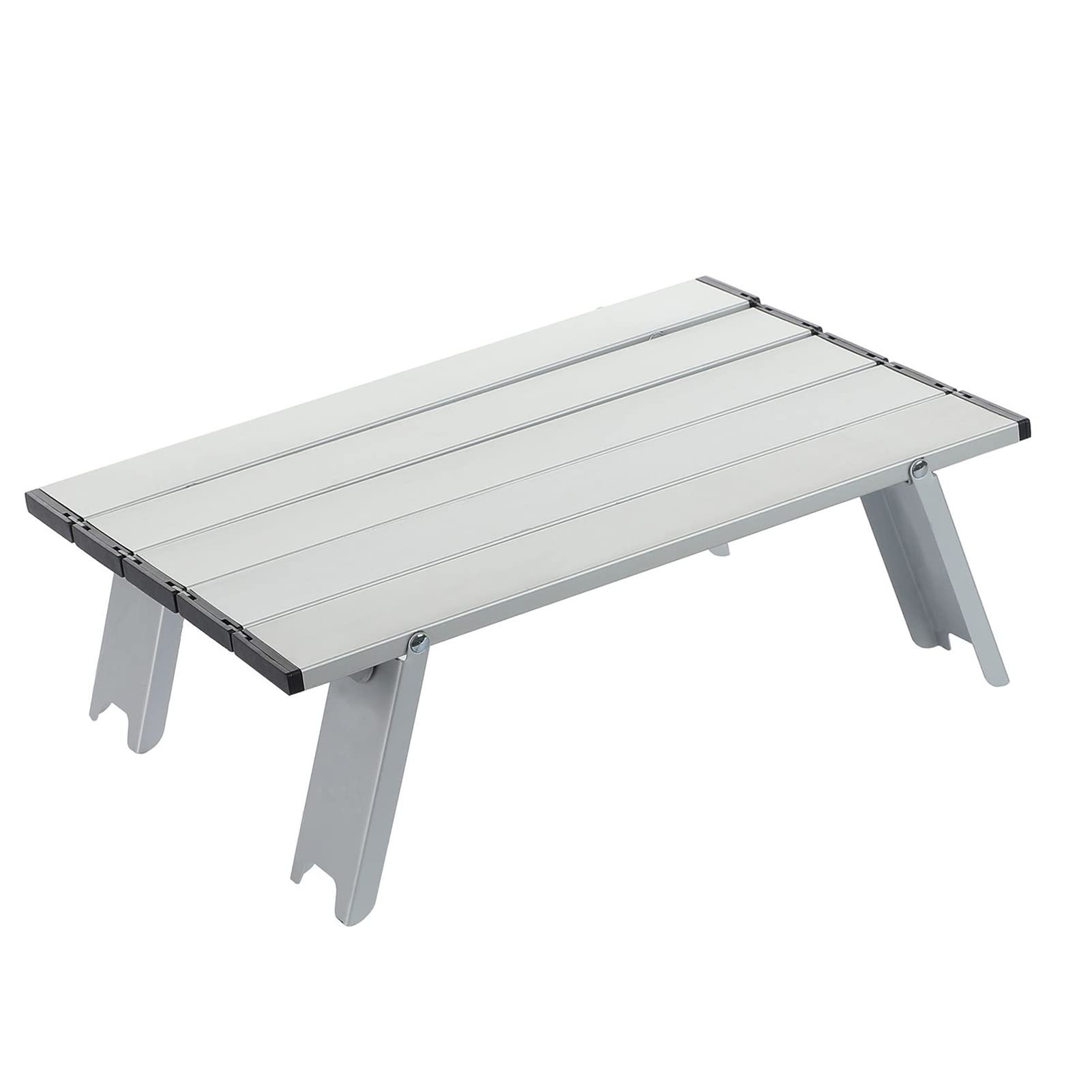 Topyond Folding Camping Table, Aluminum Alloy Camping Table with Storage Bag, Lightweight Camping Folding Table for Camping, Picnics, Family Barbecue, Beach, Fishing, Hiking(Sliver)