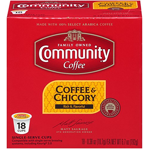 image for Community Coffee and Chicory Medium Dark Roast Single Serve 18 Ct Box,