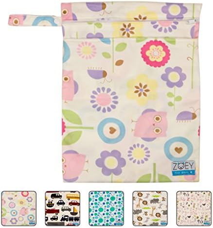 Best Wet/Dry Diaper Bag, 2 Large Zipper Pockets with Snap Handle, Washable &amp; Waterproof! Makes Life Easy - Travel, Swim, Diapers - No Mess! (Nature)