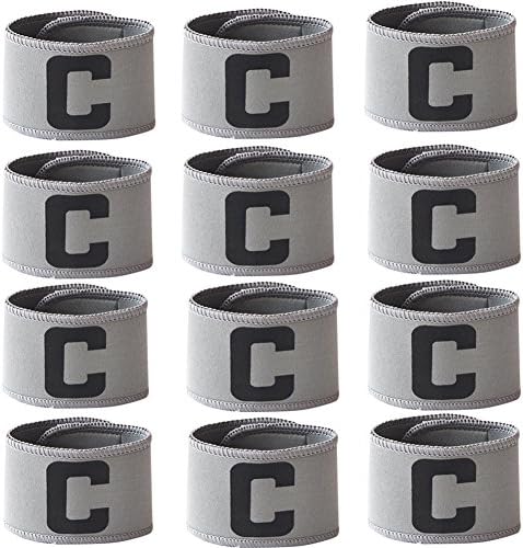 Zaptex Football Soccer Armbands Elastic Captain Basketball Adjustable Player Bands Pack of 12