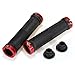 OUTERDO Bicycle Handlebar Grips Double Lock on Locking Aluminum Grips red